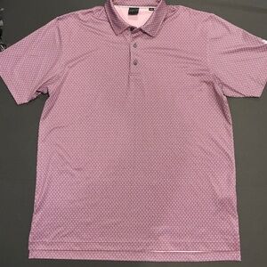 Dunning Golf Men’s Performance Golf Polo Purple Pattern Size Large